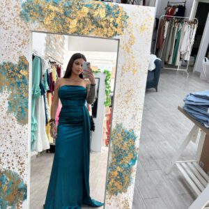 VESTIDO AZUL RASO